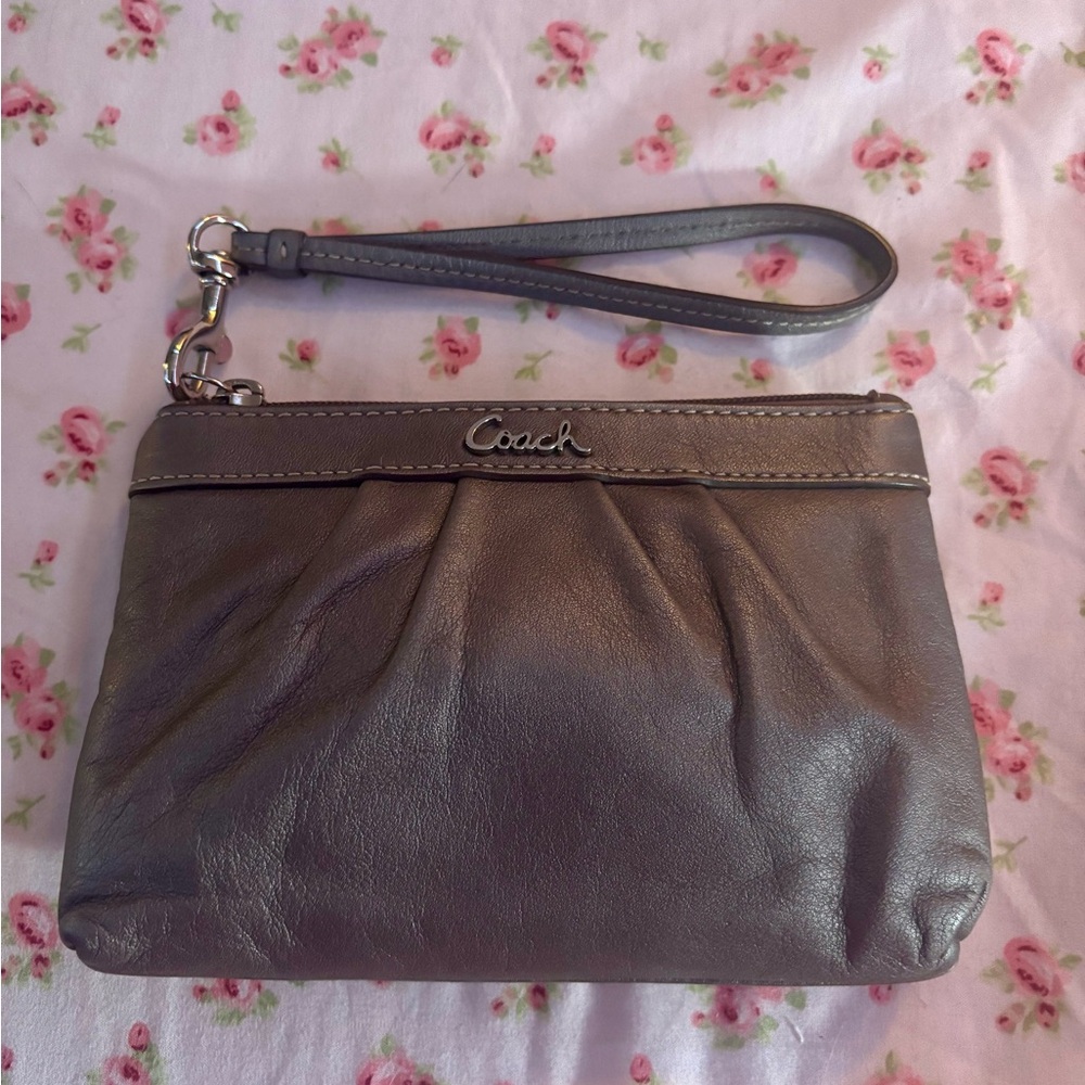 Coach silver Wristlet